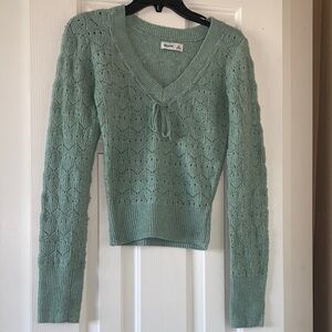 Hollister Mint Green V-Neck Sweater